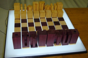 Meisterstück Schmuckdesigner - Schachbrett aus Ahorn / Purpleheart behandelt mit HABiol